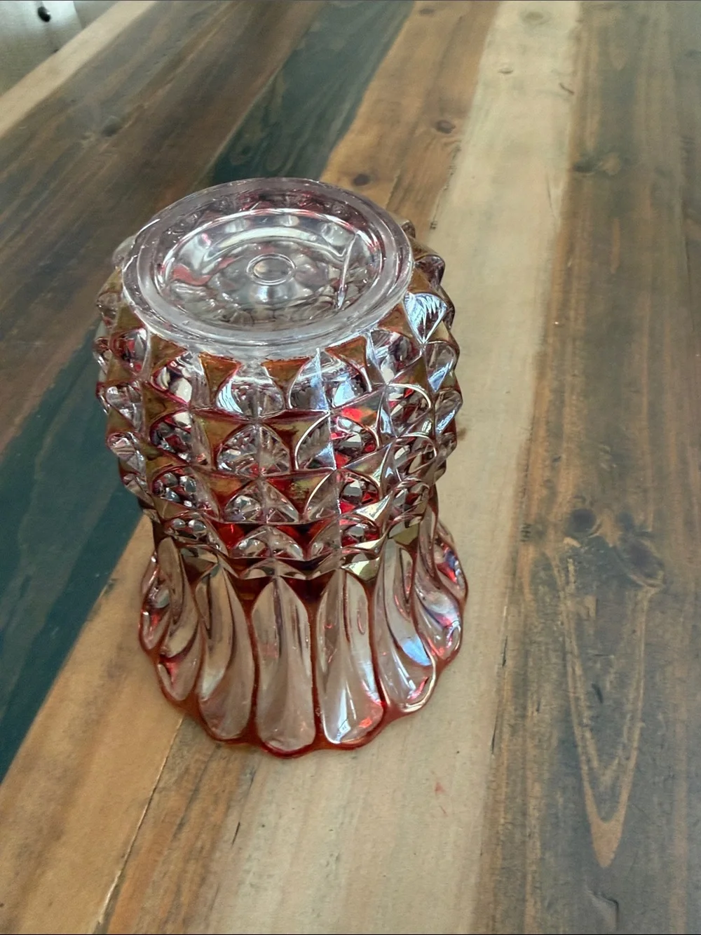 Ruby Red Crystal Glass Fluted vase potentially product of Val Lambert